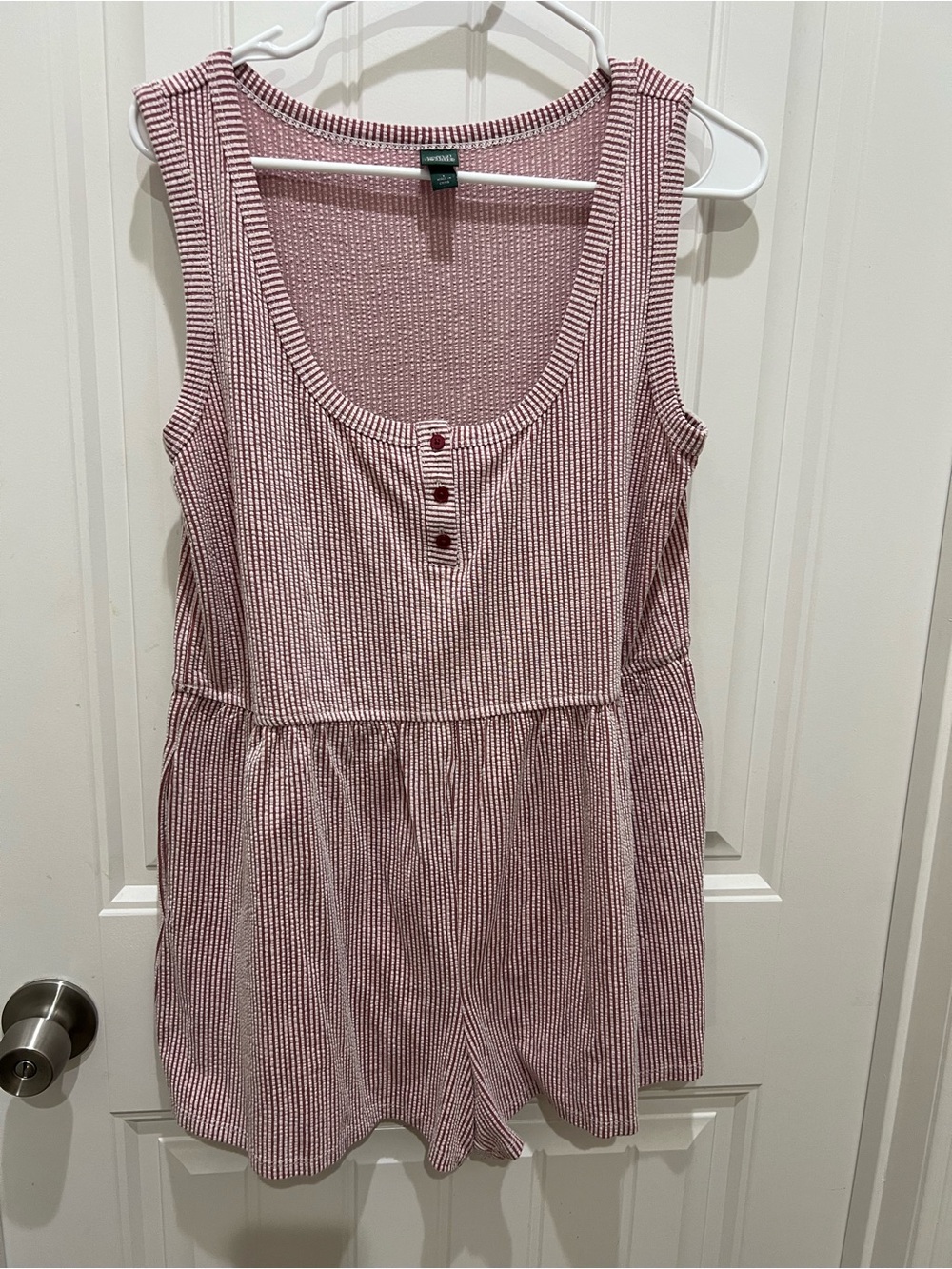 wild fable Pink and White Striped Sleeveless Romper